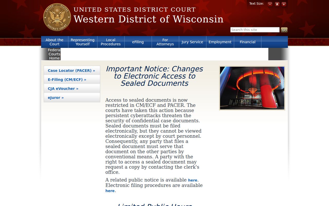 Federal court access context for criminal cases connected with Oneida County