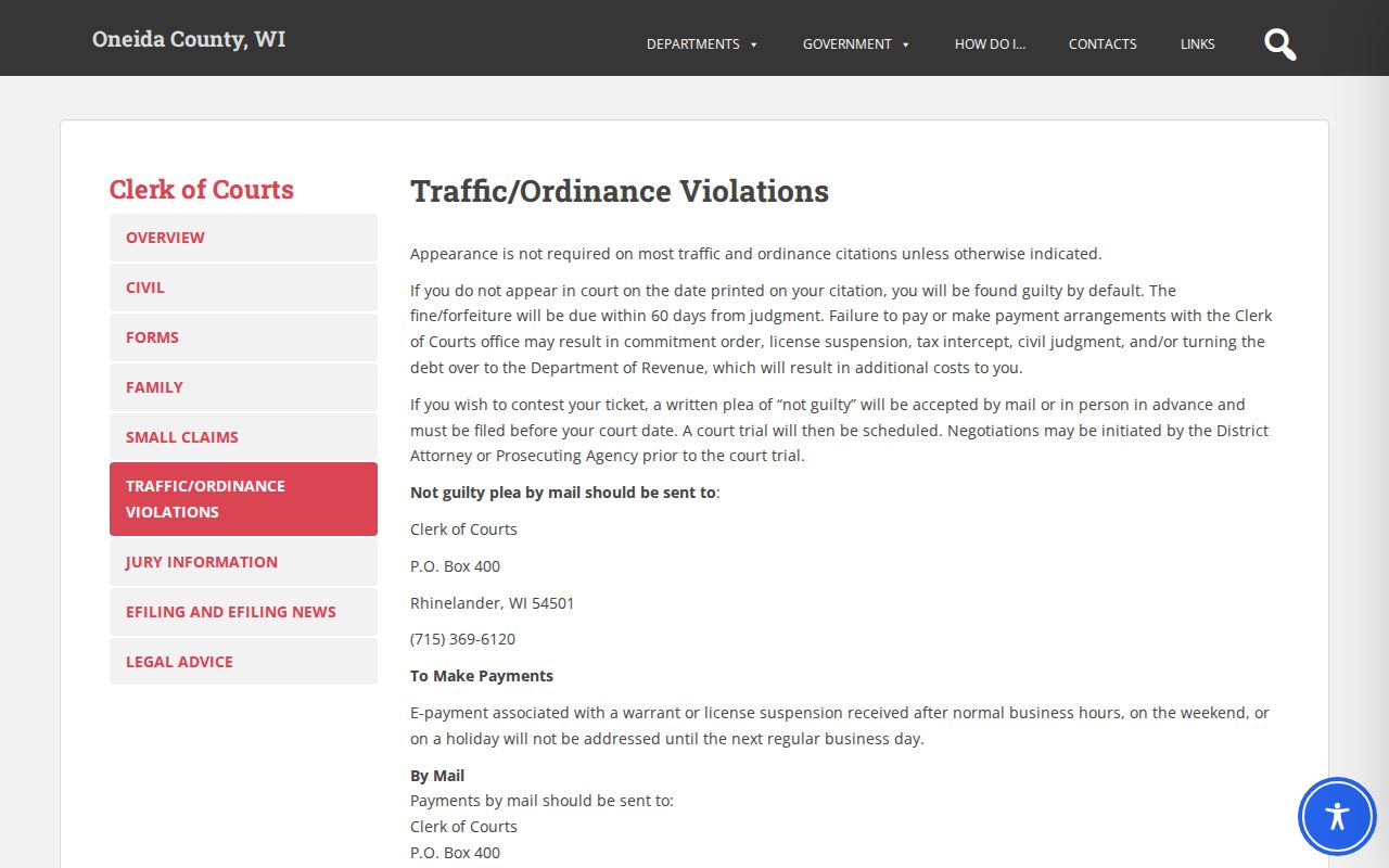 Oneida County criminal court case guidance for traffic defaults and warrants